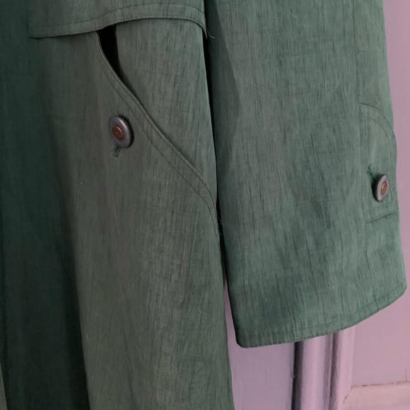 Emerald green vintage Marcona trench coat - Picture 3 of 5